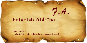 Fridrich Aléna névjegykártya